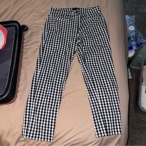 Plaid Cotton Ankle Pants
